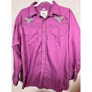 Vintage Mid-West Garment Co. Men's M Purple Western Cowboy Snap Shirt